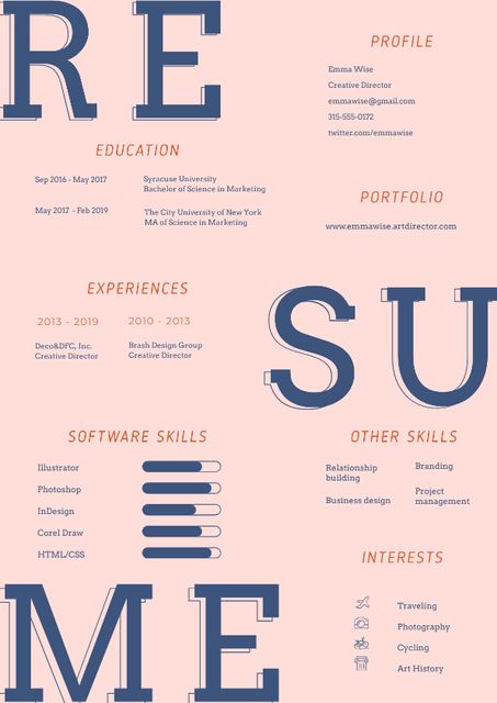 Creative Director skills and experience Resume Design Template