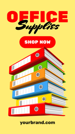 Modèle de visuel Annonce de magasin de fournitures de bureau en jaune - TikTok Video