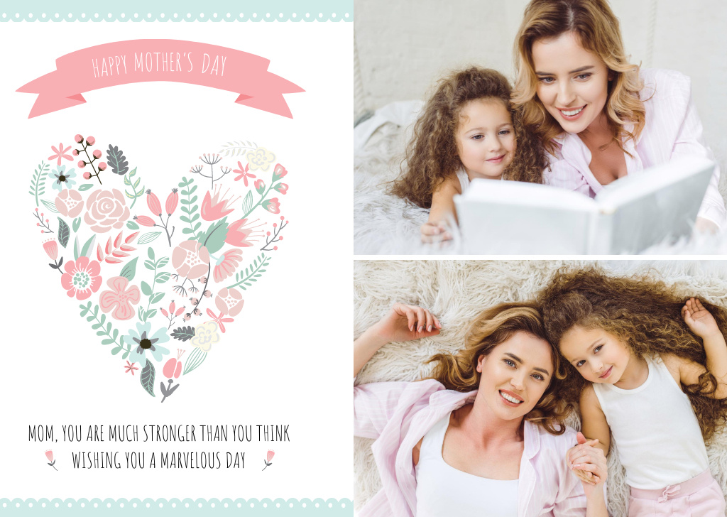 Designvorlage Happy Mother's Day postcard für Postcard