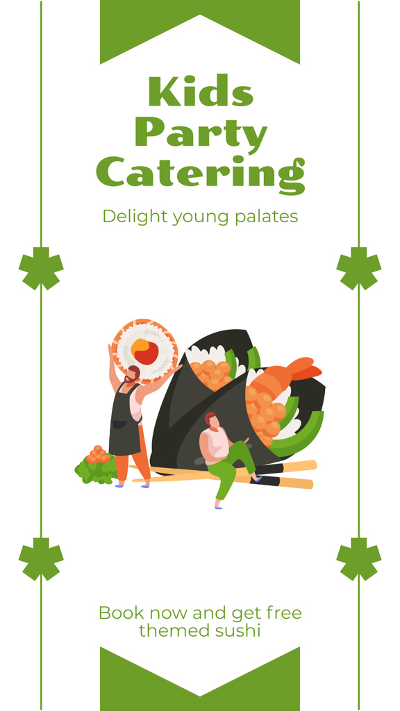 Asian Food Catering for Children's Parties Instagram Story Πρότυπο σχεδίασης