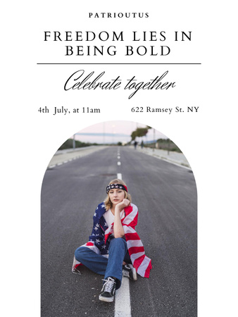 USA Independence Day Celebration Announcement Poster US Design Template