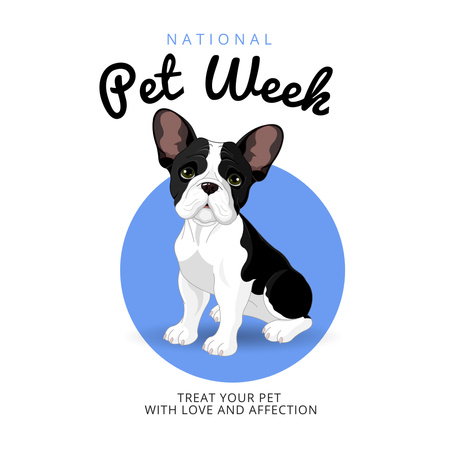 Cute Doggy for National Pet Week Announcement Instagram Design Template