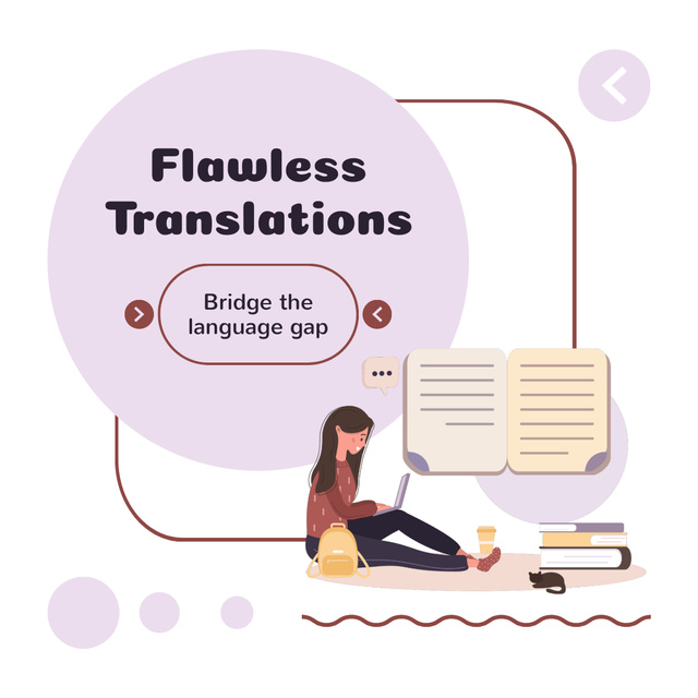 Seamless Translation Assistance Offer Animated Post Šablona návrhu