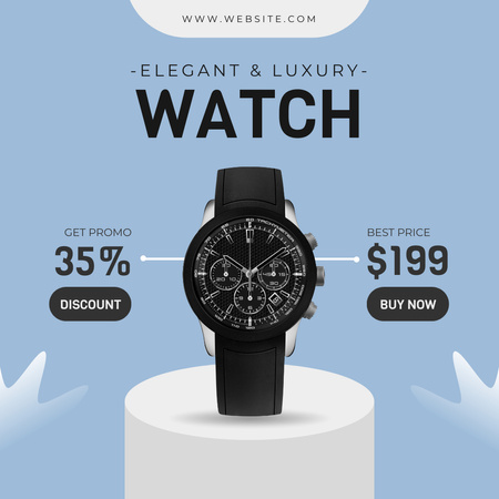 Discount Announcement on Mechanical Wristwatches Instagram Design Template