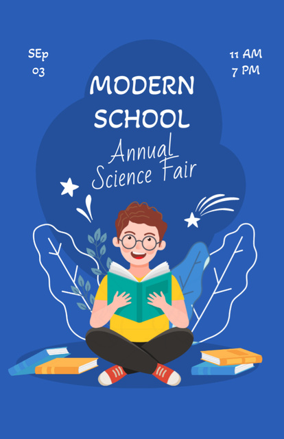 Platilla de diseño Welcoming School Promo on Blue Flyer 5.5x8.5in