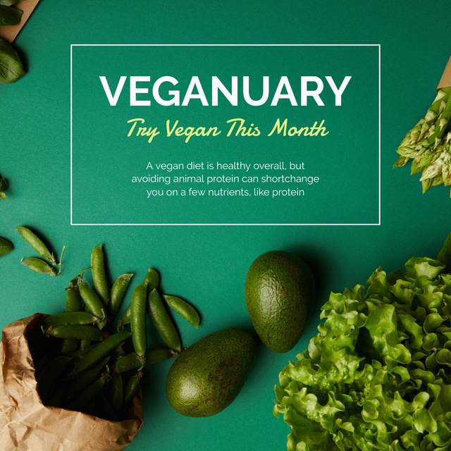 Ontwerpsjabloon van Instagram van Vegan Dish Announcement