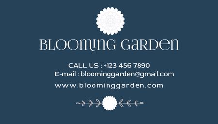 Plantilla de diseño de Ofertas de servicios de jardinería en azul oscuro Business Card US 