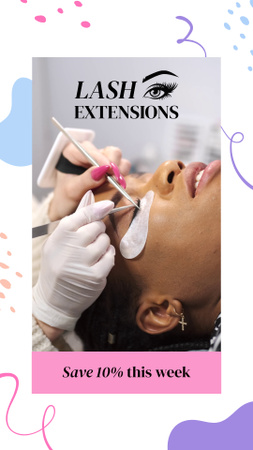 Beauty Salon With Lash Extensions With Discount TikTok Video Design Template