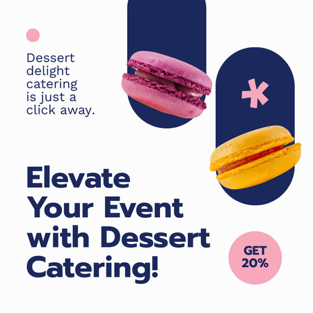 Desszert étkeztetési ajánlat rendezvényekre Instagram AD tervezősablon