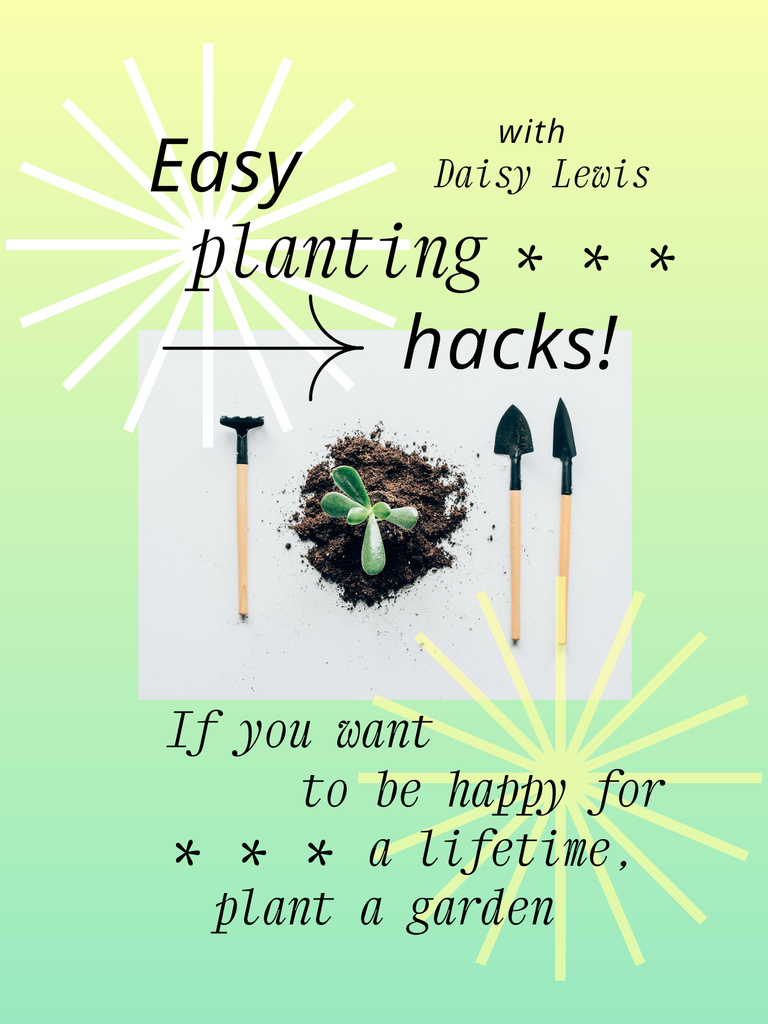 Easy Planting Hacks And Guidelines Ad Poster US Design Template
