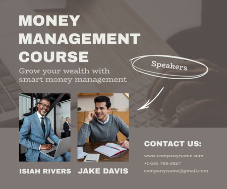 Money Management Course Announcement Medium Rectangle Tasarım Şablonu
