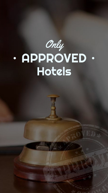 Hotels Guide Bell at Reception Desk Instagram Story Design Template