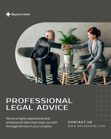 Ontwerpsjabloon van Instagram Post Vertical van Aanbod van professioneel juridisch advies