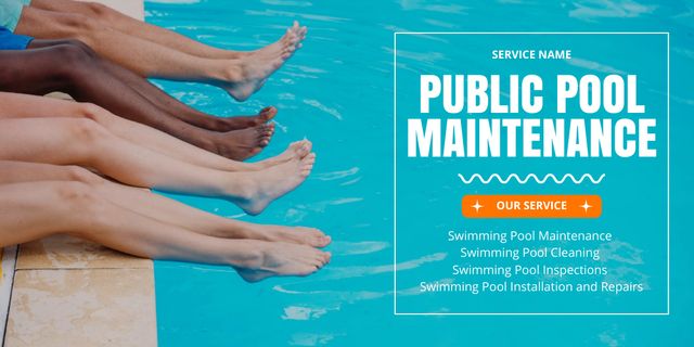 Public Pool Service Offer Image Πρότυπο σχεδίασης