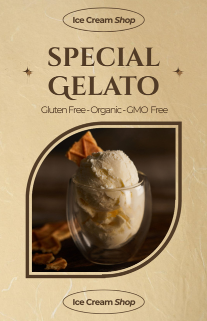 Ontwerpsjabloon van Recipe Card van Special Offer of Sweet Gelato