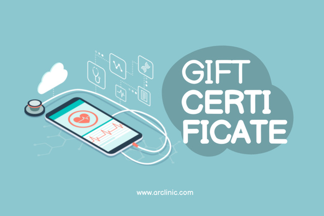 Virtual Clinic Health Checkup Offer Gift Certificate Modelo de Design