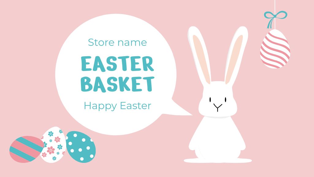 Easter Holiday Basket Offer Label 3.5x2in Design Template