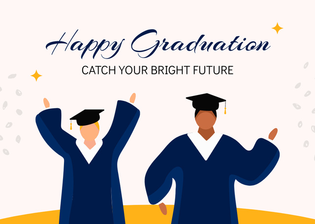 Plantilla de diseño de Graduation Party Announcement with Happy Graduates Card 