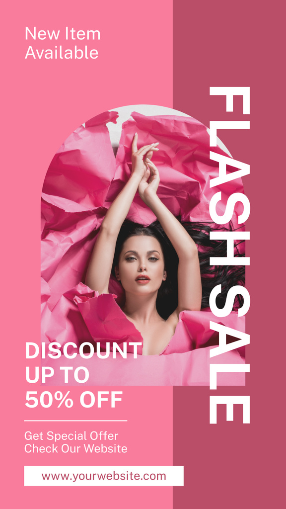Fashion Sale of Pink Dresses Instagram Story Modelo de Design