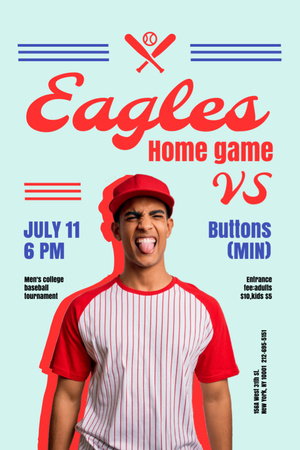 Baseball Game Announcement Invitation 6x9in Design Template