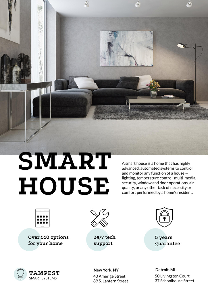 Smart House Technology Offer Poster – шаблон для дизайна