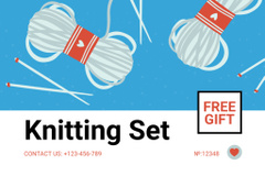 Knitting set cartoon illustrated