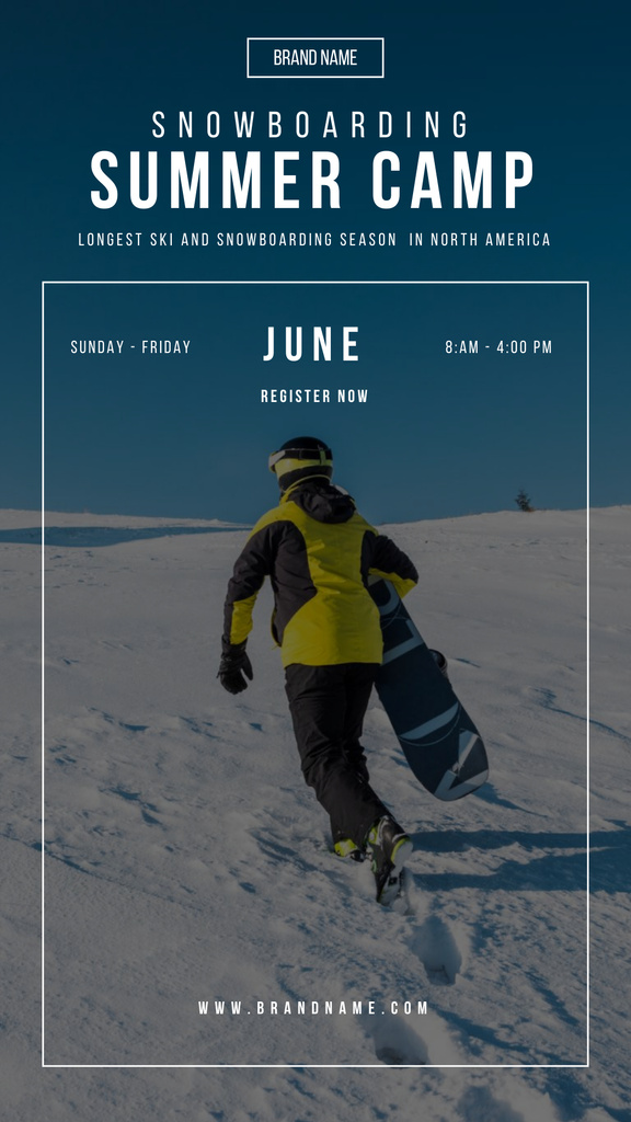 Snowboarding Summer Camp Instagram Storyデザインテンプレート