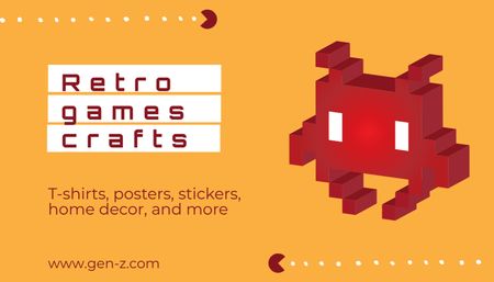 Modèle de visuel Retro Video Game Craft Production Services - Business Card US