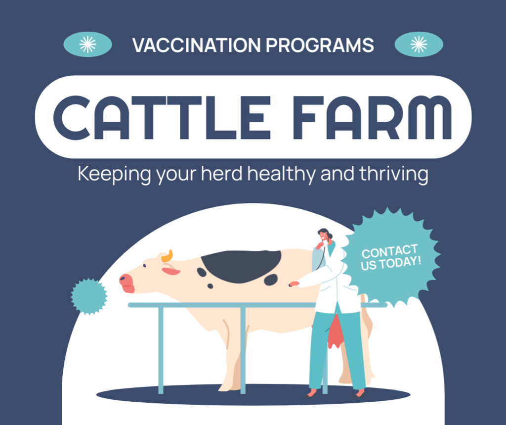 Vaccination Programs for Cattle Farms Facebookデザインテンプレート