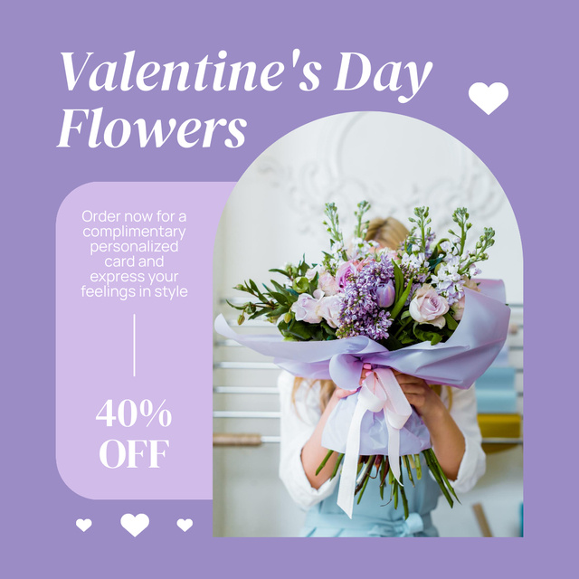 Platilla de diseño Amazing Valentine's Day Flowers In Bouquet At Reduced Price Instagram
