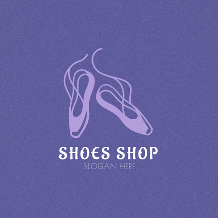 Shop Ad with Female Shoes Illustration Logo 1080x1080px Šablona návrhu