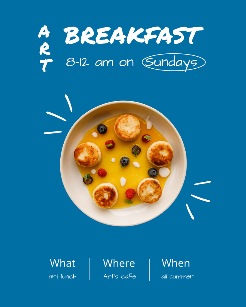 Plantilla de diseño de Yummy Pancakes With Berries for Breakfast Poster 16x20in 