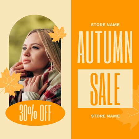 Autumn Sale of Cozy Warm Accessories Animated Post Design Template