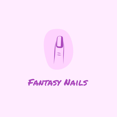 Manicure Offer with Fingernail Illustration Logo Design Template