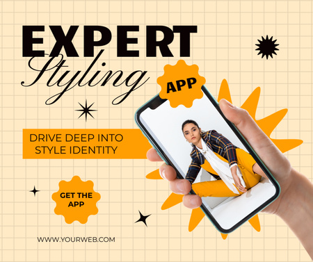 Expert App in Fashion and Styling Facebook Design Template