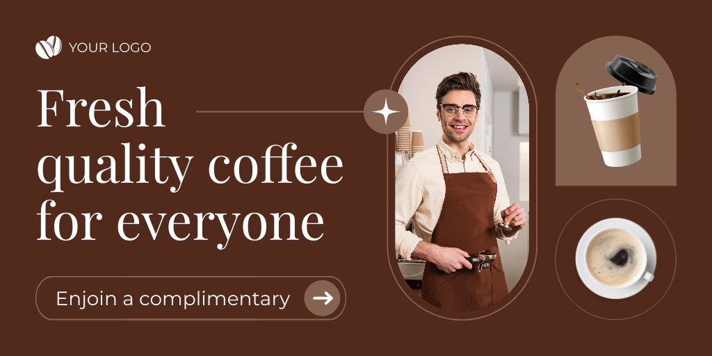 Template di design Fresh Coffee Drink From Prominent Barista Twitter
