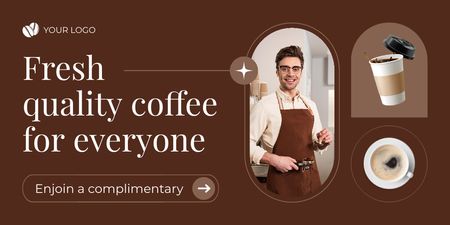 Fresh Coffee Drink From Prominent Barista Twitter Design Template