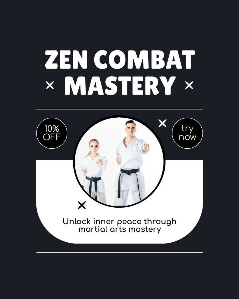 Plantilla de diseño de Discount Offer on Martial Arts Training Instagram Post Vertical 