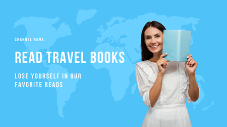 Young Woman Reading a Travel Book Youtube Modelo de Design