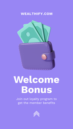 Illustration of Money in Purse Instagram Video Story Design Template