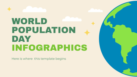 Template di design Analisi dei dati della Giornata mondiale della popolazione con illustrazioni Presentation Wide