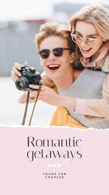 Special Tour Offer with Romantic Couple Instagram Story Modelo de Design