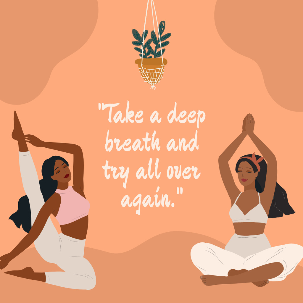 Ontwerpsjabloon van Instagram van Inspirational Yoga Quote