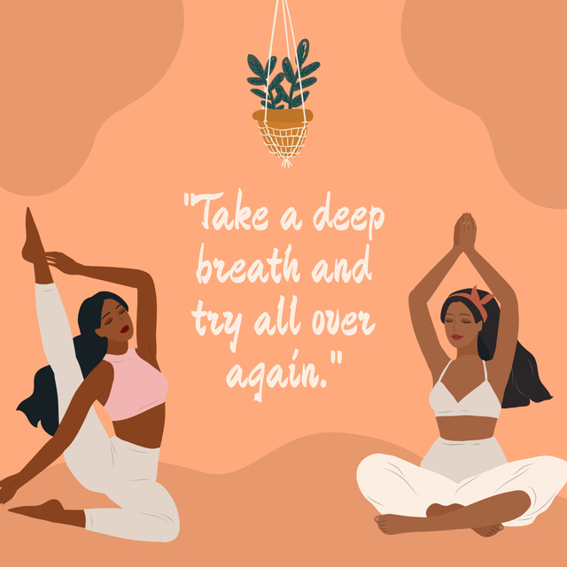 Platilla de diseño Inspirational Yoga Quote Instagram