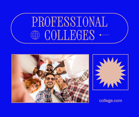 Important College Apply Details In Blue Facebook Design Template