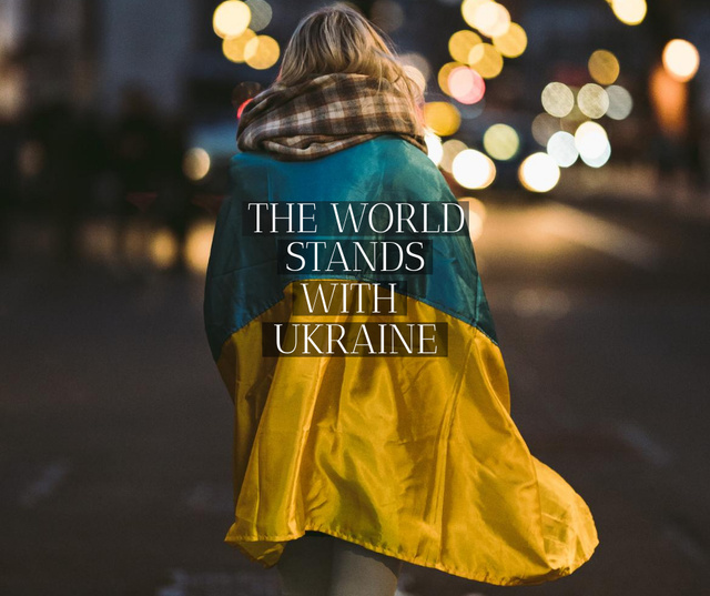 Platilla de diseño World Stands with Ukraine Facebook