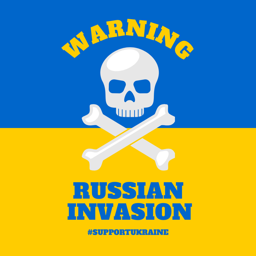 Stand with Ukraine Against Russian Invasion Instagramデザインテンプレート