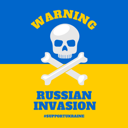 Stand with Ukraine Against Russian Invasion Instagram Design Template