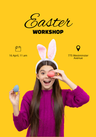 Easter Holiday Workshop Announcement Flyer A4 Design Template