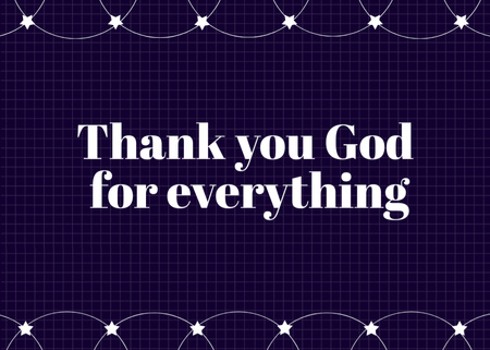 Thank you God for Everything Quote Postcard 5x7in Design Template